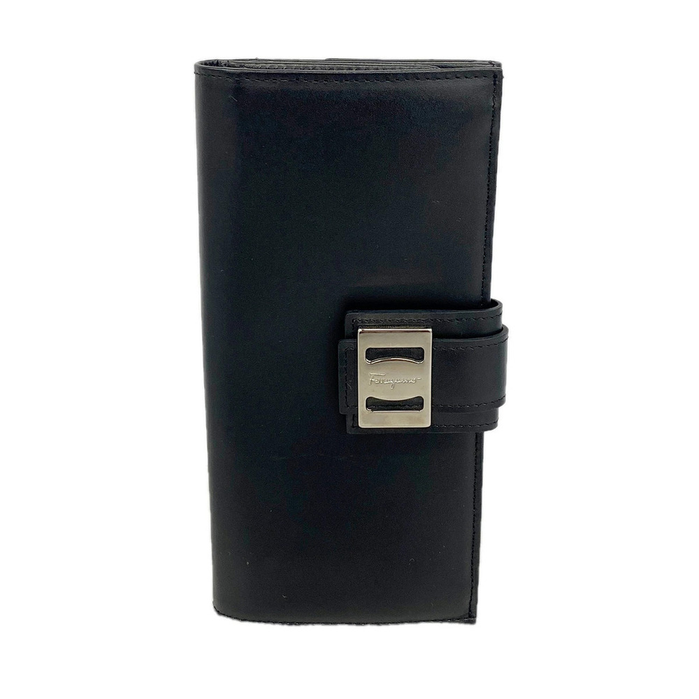 Salvatore Ferragamo Long Wallet Leather Black